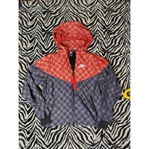 Nike Men's NSW Windrunner Jacket Packable Hooded‎ AR1958 475 Red Black Mens Med